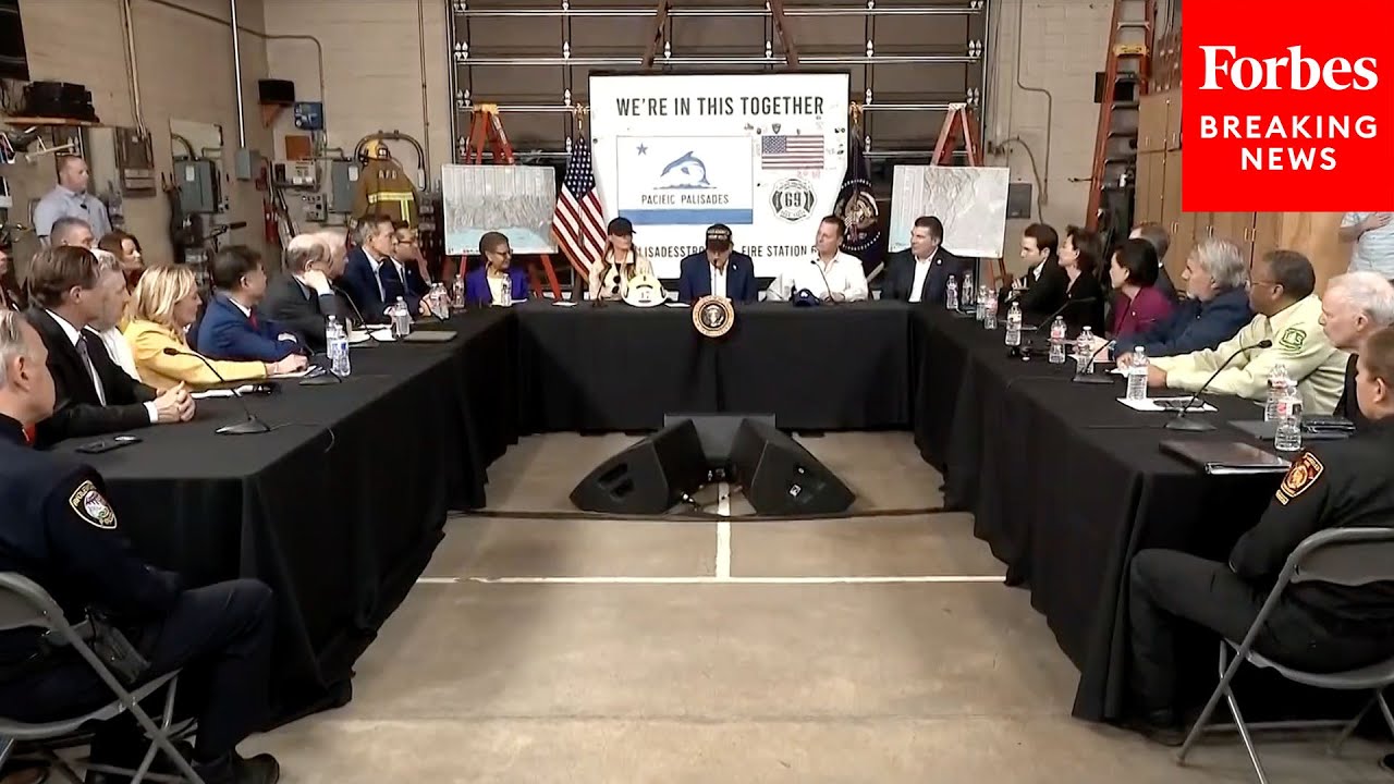 FULL ROUNDTABLE: Trump Speaks To Los Angeles Officials, Police About Wildfires During CA Trip 2 full roundtable trump speaks to