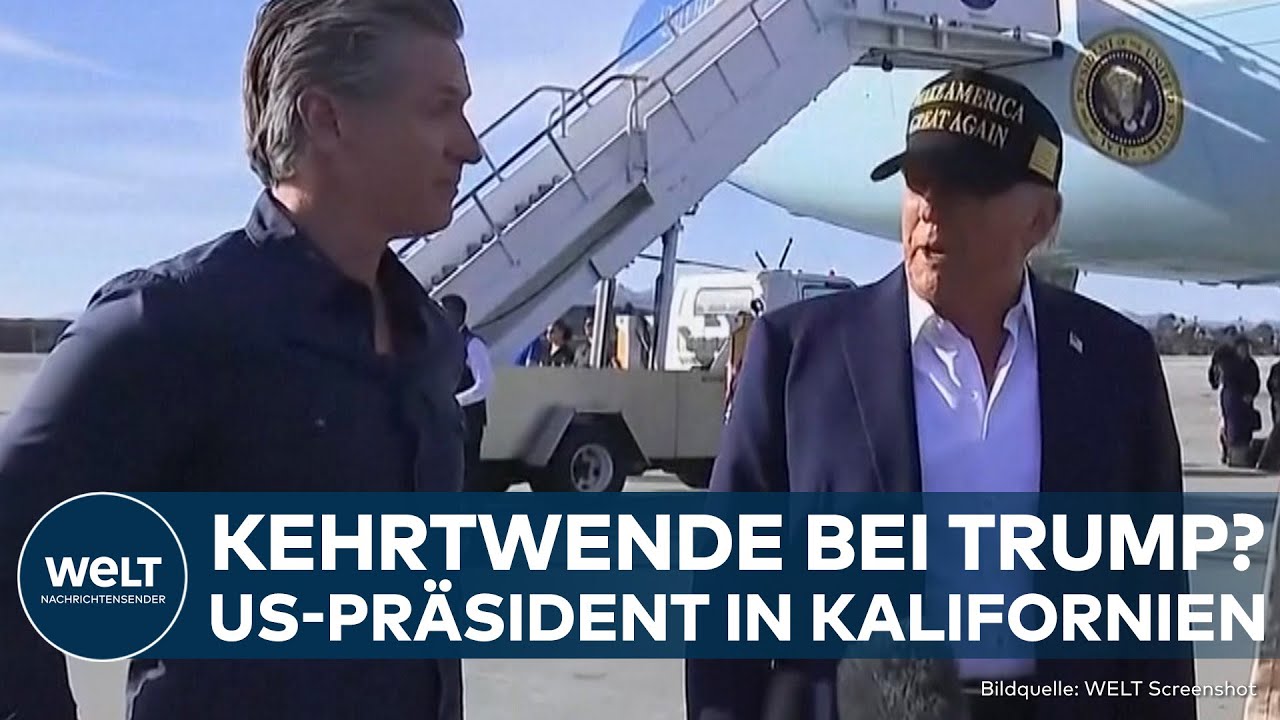 KALIFORNIEN: Kehrtwende von Trump?! US-Präsident trifft nach Feuerkatastrophe in Los Angeles ein 2 kalifornien kehrtwende von trump