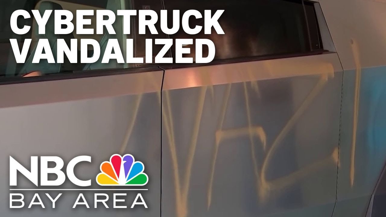tesla cybertruck vandalized in r