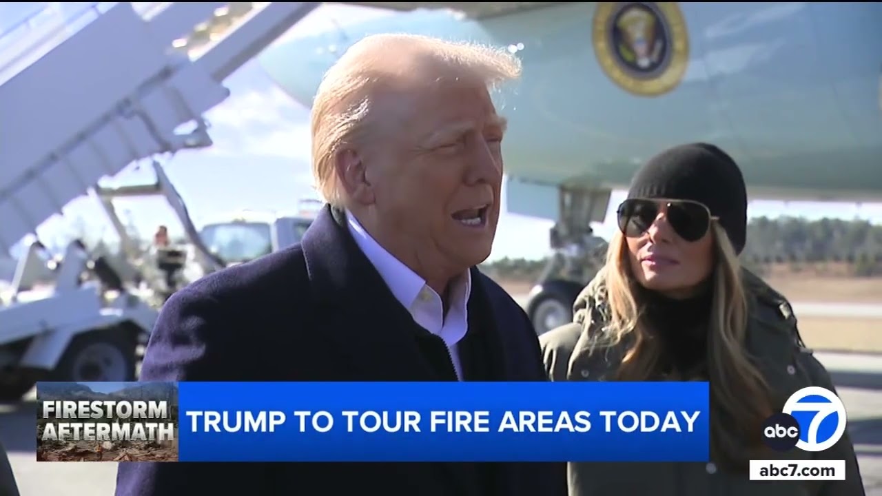 Trump en route to Los Angeles to survey Palisades Fire damage 2 trump en route to los angeles to