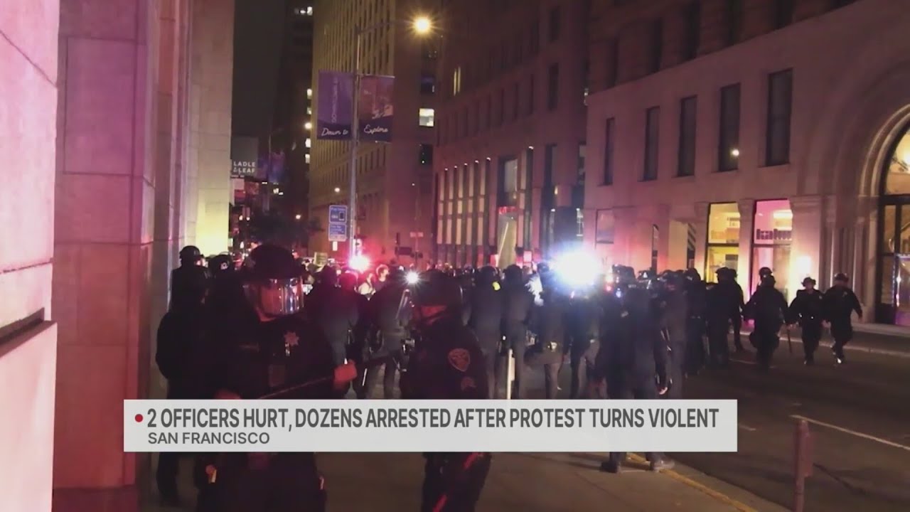 Dozens arrested after San Francisco protest turns violent Sunday 2 dozens arrested after san franci
