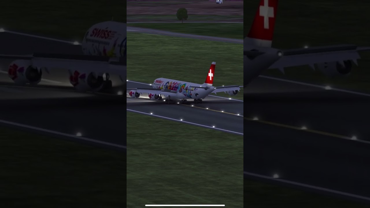 Swiss A340 San Francisco livery at Bari, đźđč | World of Airports gameplay #shorts #viralvideo 2 swiss a340 san francisco livery