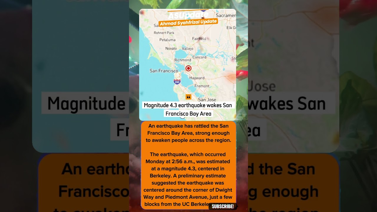 Magnitude 4.3 earthquake wakes San Francisco Bay Area #news 1 magnitude 4 3 earthquake wakes s