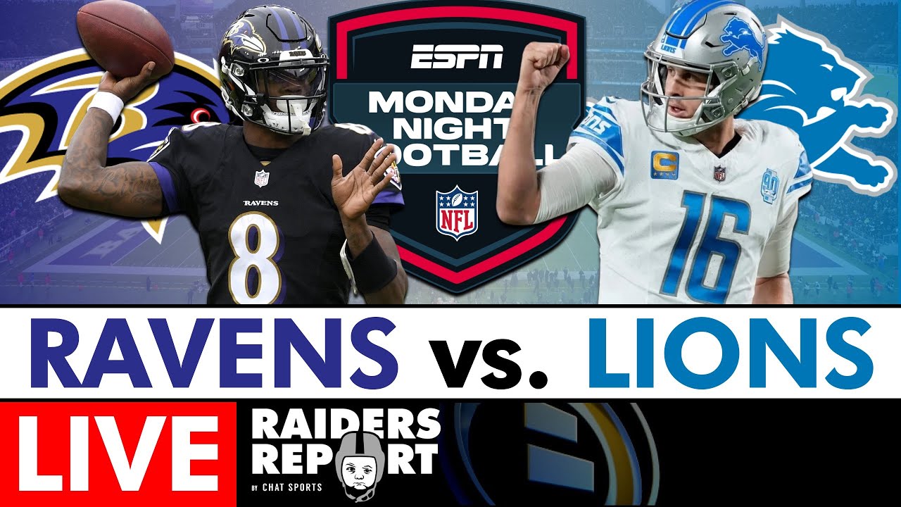 mnf live stream ravens vs lions