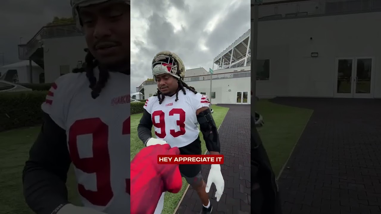 tiny big fist bump 49ers nfl