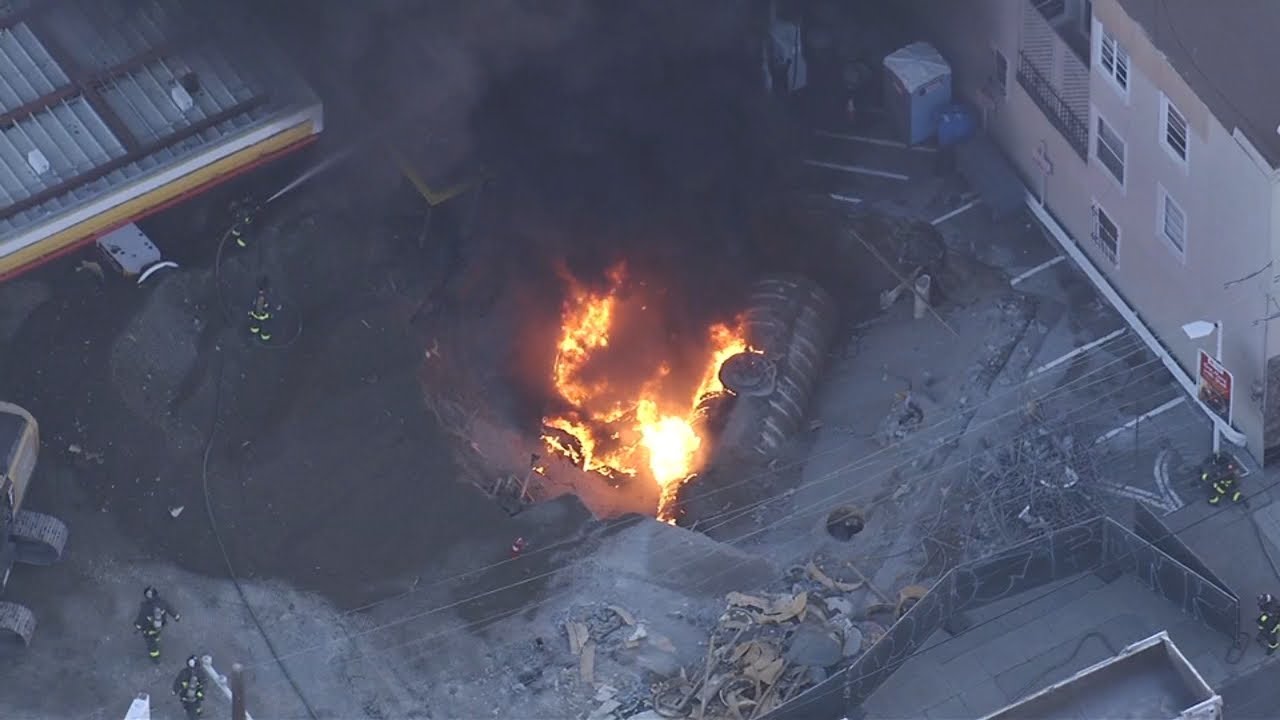 gas tank catches fire at san fra