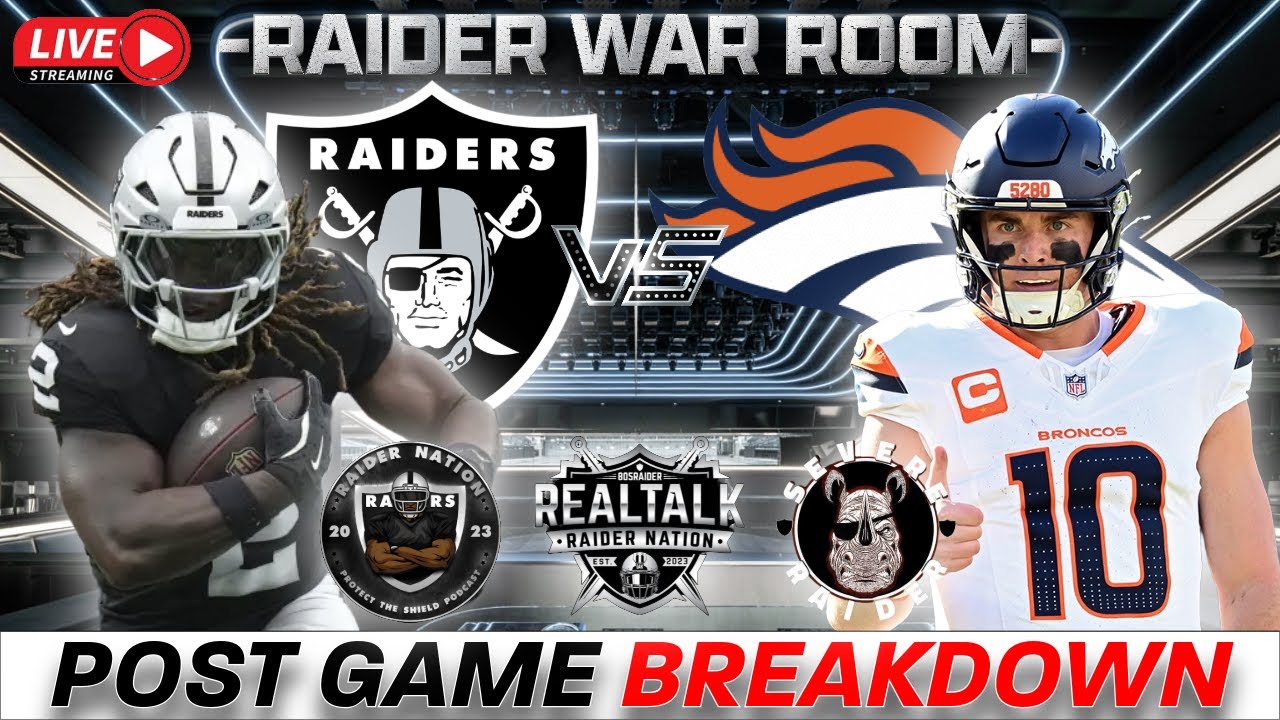 đ¨LIVE -RAIDER WAR ROOM- #RAIDERS vs BRONCOS | Closer to the #1 DRAFT PICK! 1 live raider war room raiders vs