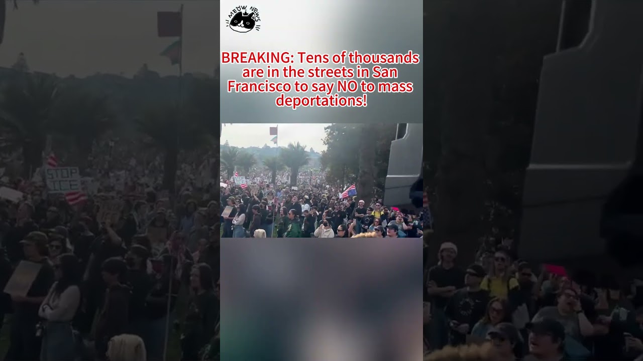BREAKING: Tens of thousands are in the streets in San Francisco to say NO to mass deportations! 2 breaking tens of thousands are i