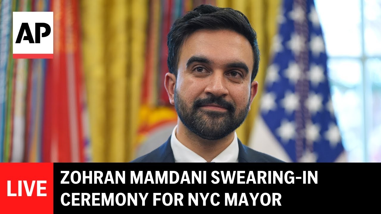 live zohran mamdani swearing in