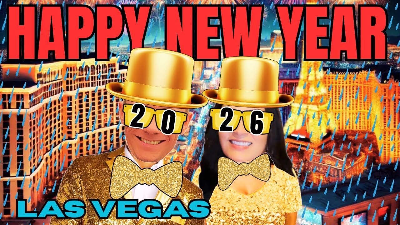 rainy new years countdown on las