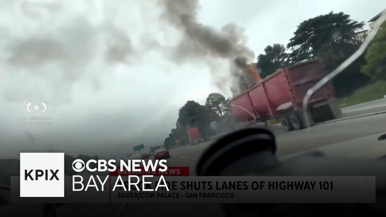 truck fire shuts down lanes in s