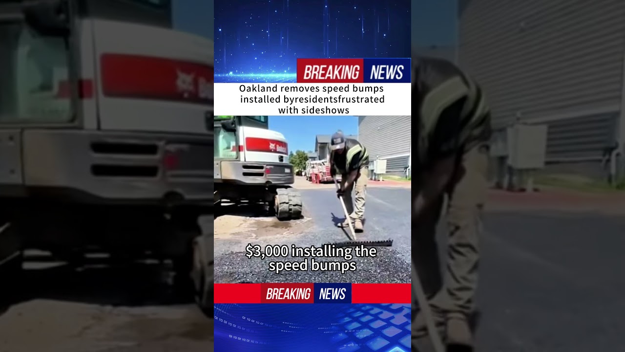 Oakland removes speed bumps installed byresidentsfrustrated with sideshows#news #foryou 2 oakland removes speed bumps inst