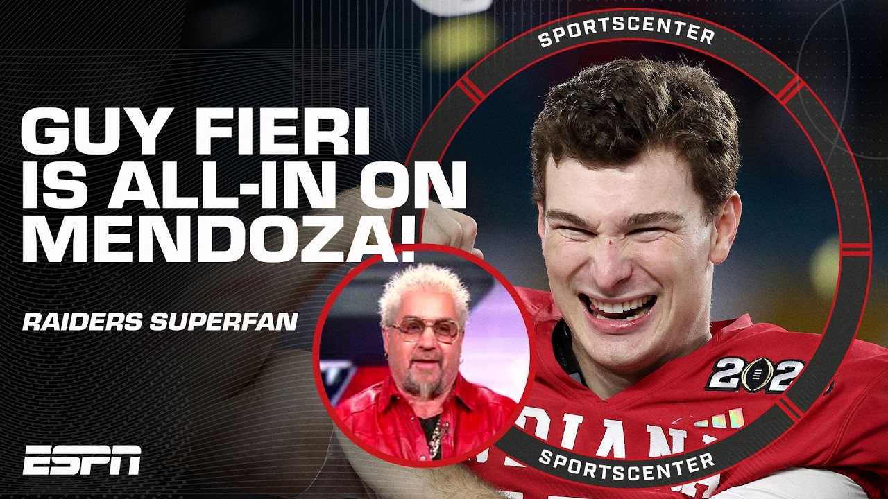 Raiders superfan GUY FIERI says Fernando Mendoza 'RADIATES RAIDERS ENERGY' đ„ | SportsCenter 1 raiders superfan guy fieri says