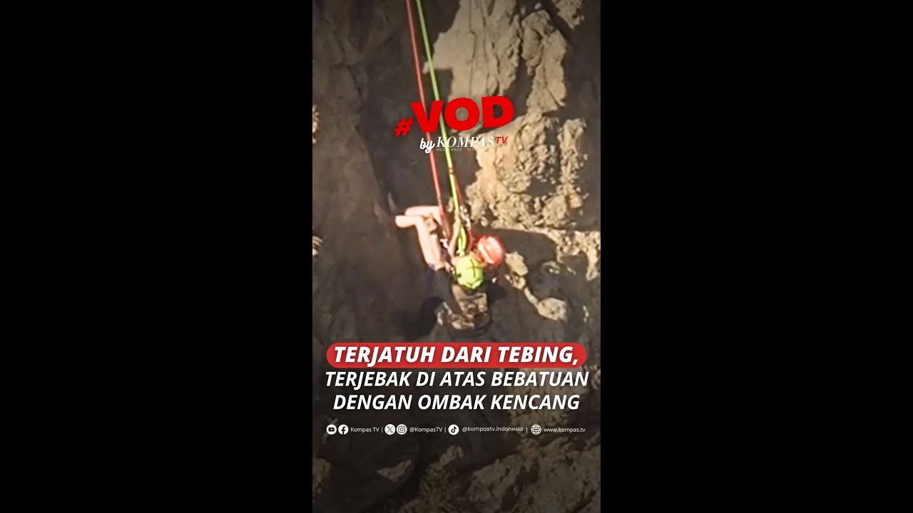 TERJATUH DARI TEBING, TERJEBAK DI ATAS BEBATUAN DENGAN OMBAK KENCANG #short 2 terjatuh dari tebing terjebak di