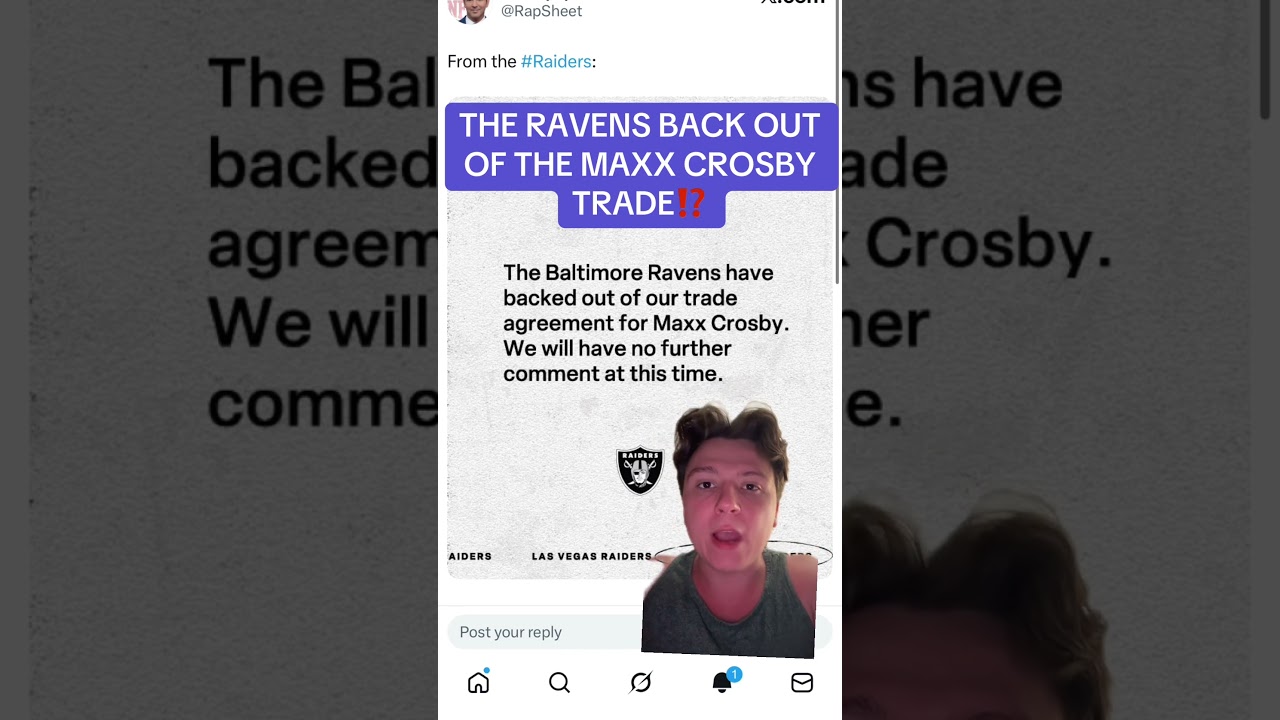 THE #baltimoreravens BACK OUT OF THE MAXX CROSBY TRADE WITH THE #lasvegasraiders #nflnews 1 the baltimoreravens back out of