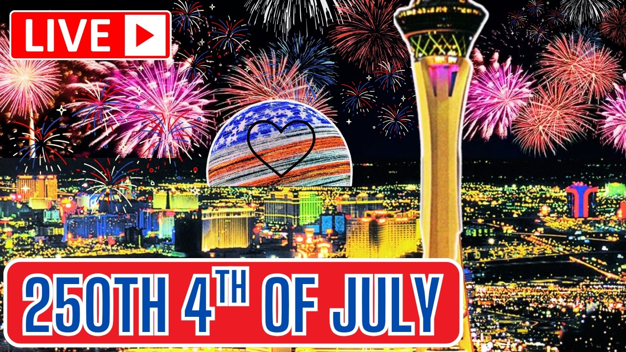 🇺🇲 250th 4th of July in Las Vegas LIVE - Love You AMERICA 😍🇺🇲 1 250th 4th of july in las vegas