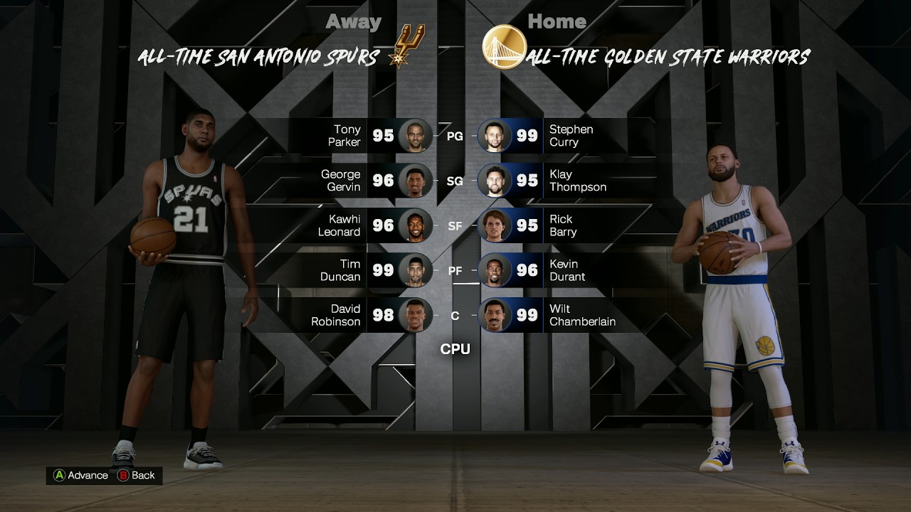 NBA 2K26 - San Antonio Spurs @ Golden State Warriors - All-Time Teams Round 2 Game 4 2 nba 2k26 san antonio spurs golde
