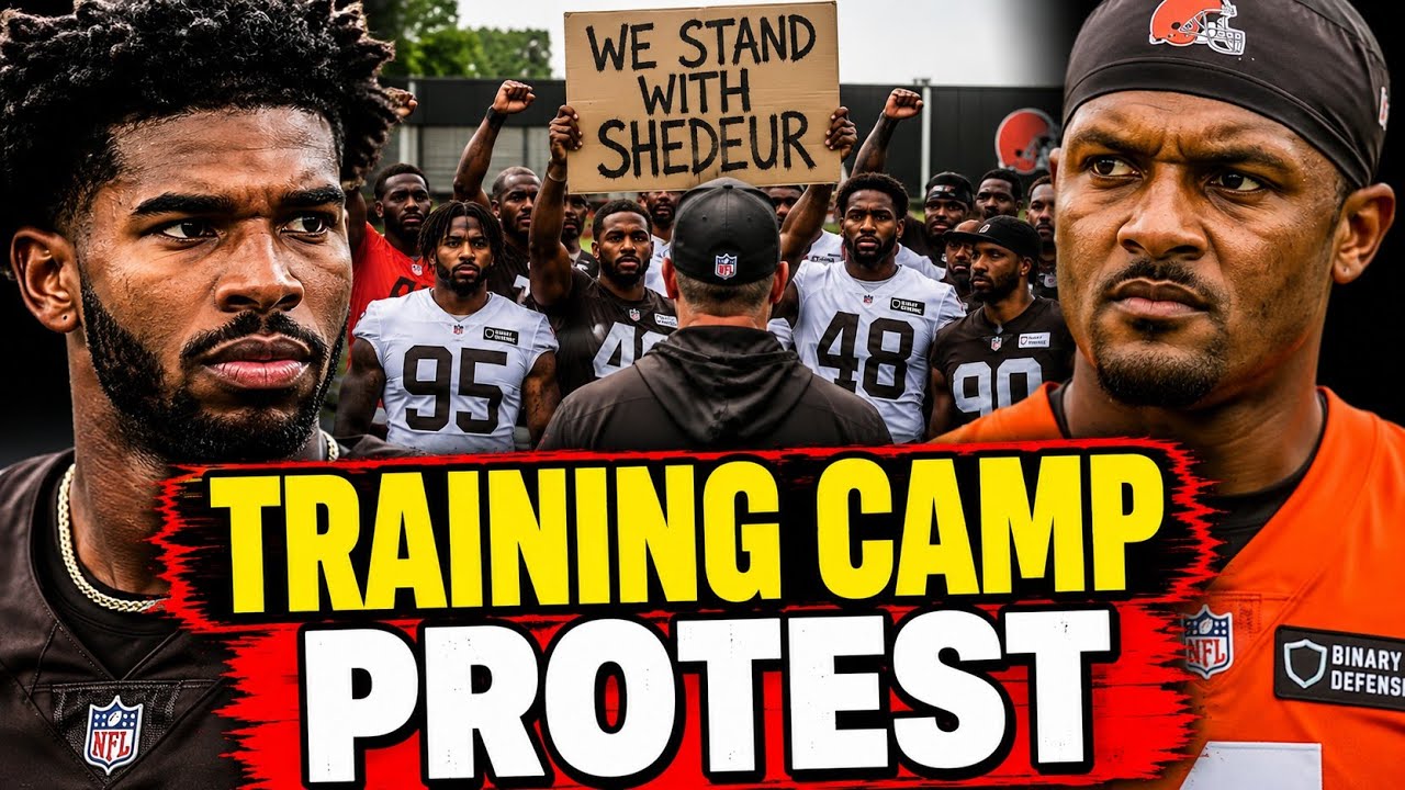 Shedeur Browns Teammates Lunch Protest In Browns Training After QB1 Snub for Deshaun Watson 2 shedeur browns teammates lunch p