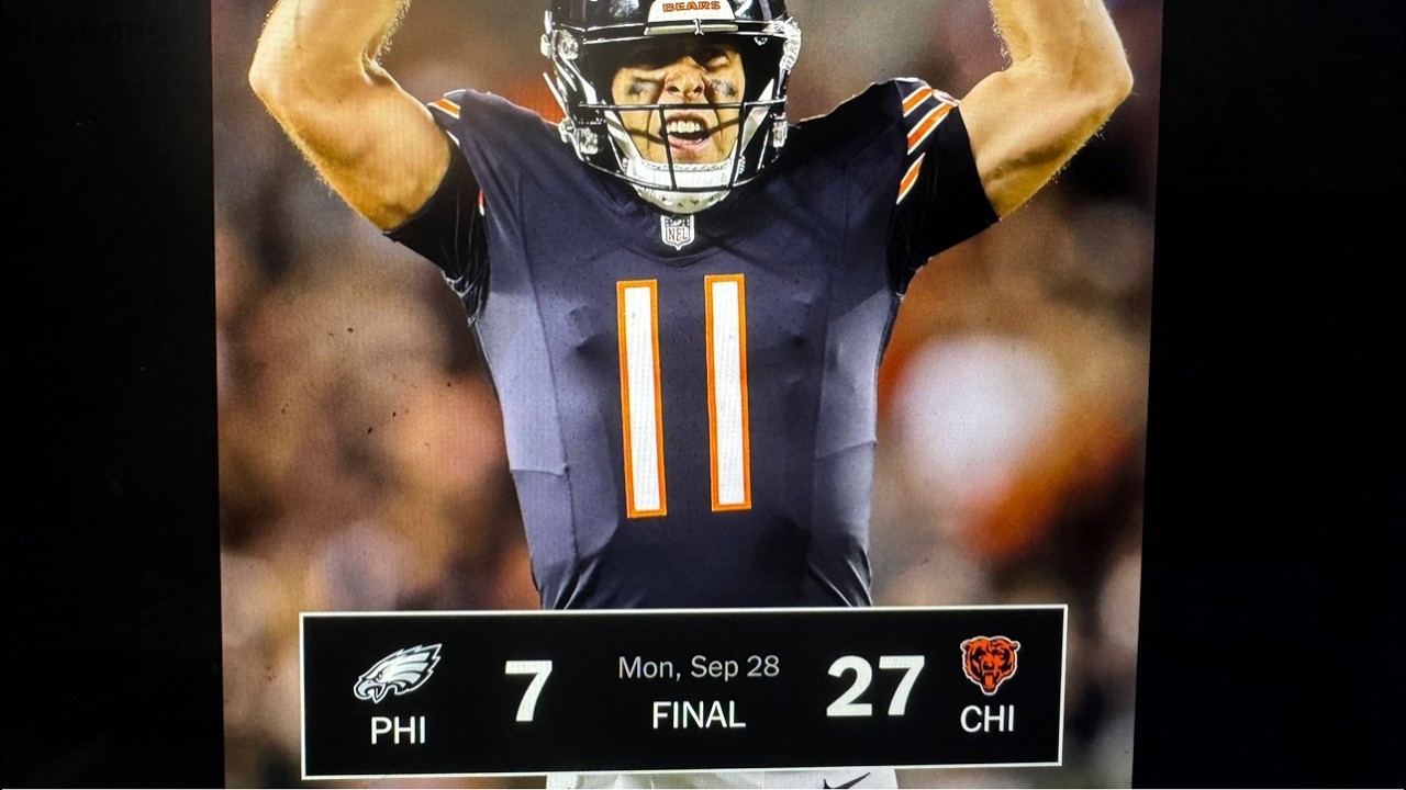 qb case keenum big game on mnf leads chicago bears over phili eagles 27 to 7 with 247 yds 3 tds