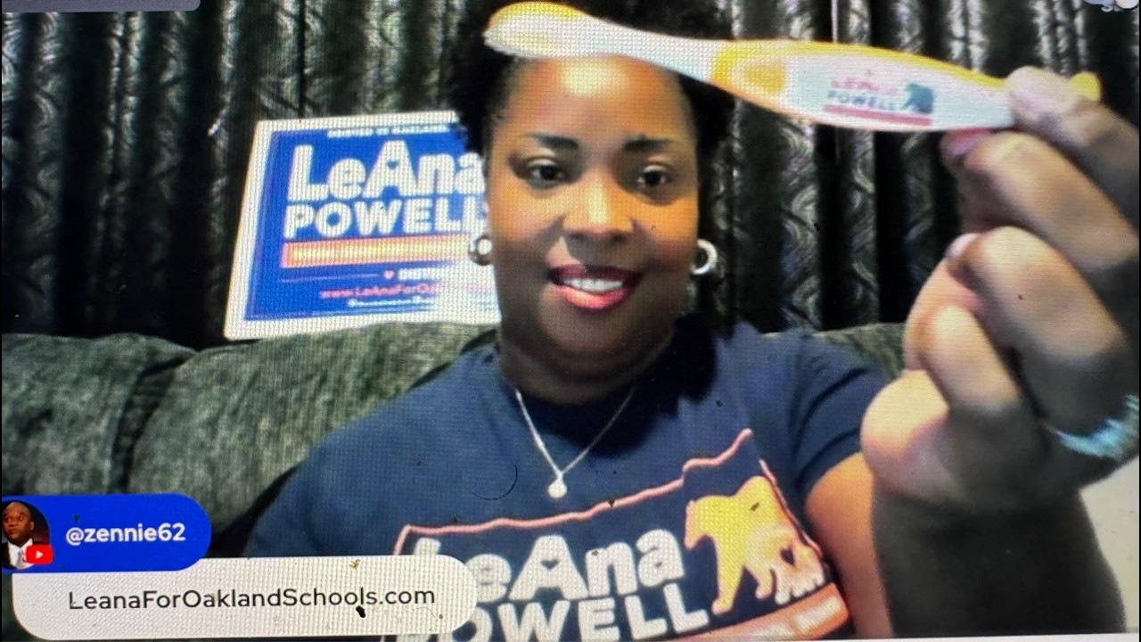 leana powell ousd oakland unified school district candidate has a halloween toothbrush